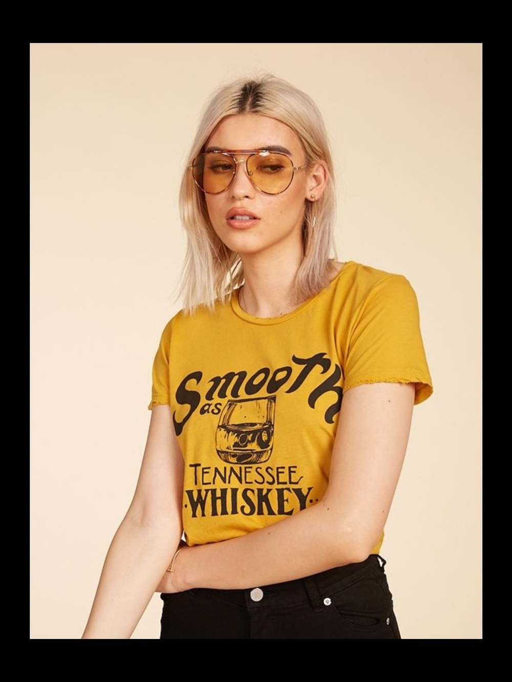 Graphic Womens Tee 🥃 #BANDIT mustard Yellow